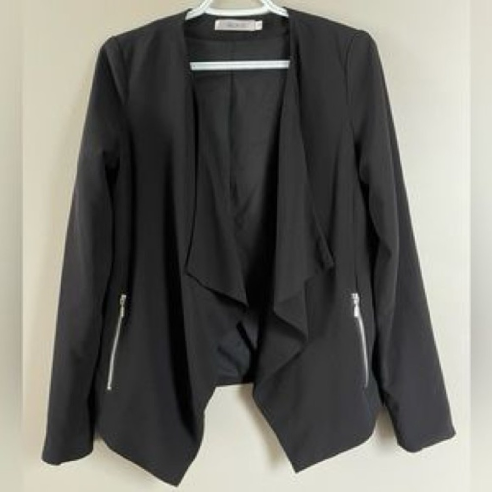 Ricki's Black Draped Blazer with Zipper Accents - Like new, only worn twice
